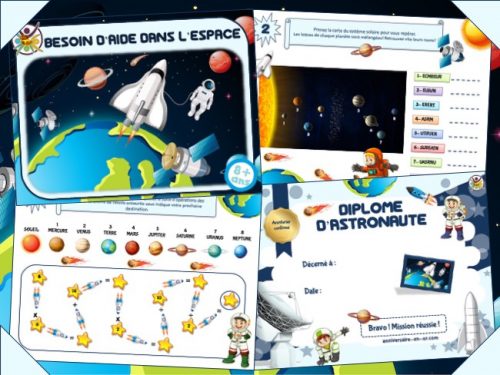Jeu de piste Système Solaire (enfants 8-9 ans) - Un Anniversaire en Or