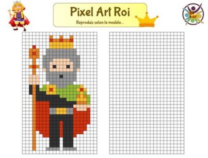 Pixel art ROI à imprimer : jeu gratuit