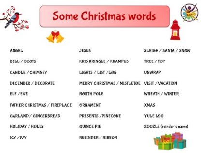 Apprends le vocabulaire de Noël en anglais