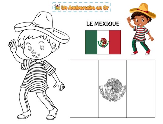 Coloriage Mexique, découverte des pays du monde
