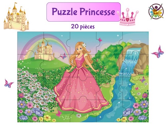 Puzzle à imprimer Princesse - Un Anniversaire en Or - Jeu enfant gratuit