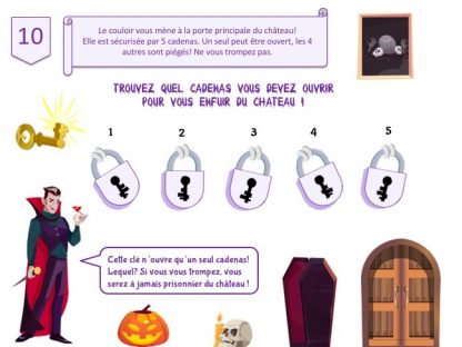 jeu d'évasion à imprimer thème vampire pour Halloween