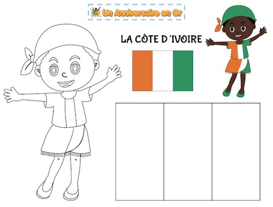 coloriage de la Côte d'Ivoire