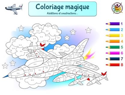 Coloriage magique Avion
