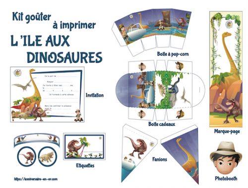 Kit Décoration Anniversaire Dinosaure - Bannière, Spirale, Inserts Gâteau, Moules Muffins (sans Fond)