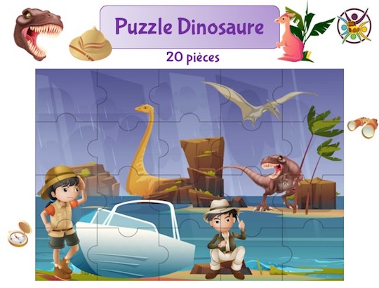 puzzle à imprimer dinosaure