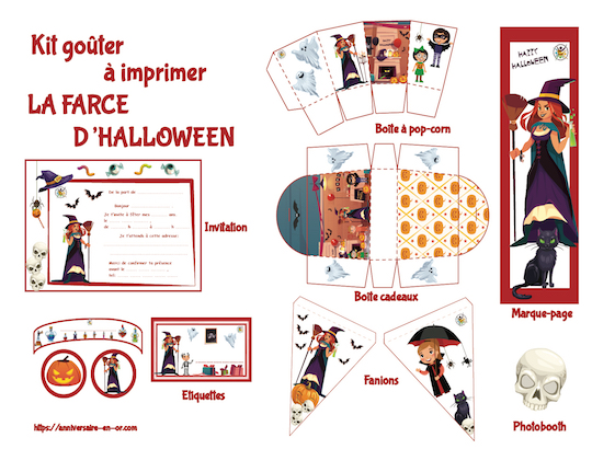 Kit de décoration à imprimer du jeu la farce d'Halloween