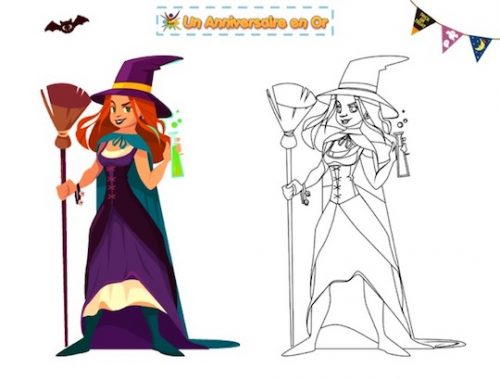 Coloriage de sorcière pour Halloween