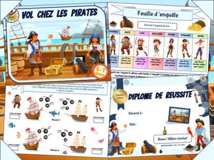 Kit de jeu d'enquête pour anniversaire Pirate