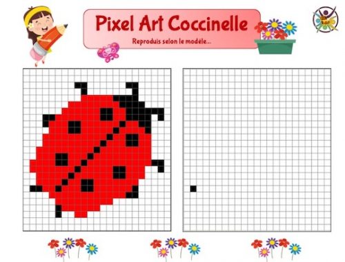 Pixel art coccinelle