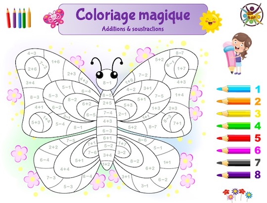 coloriage magique papillon