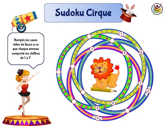sudoku circulaire, thème cirque