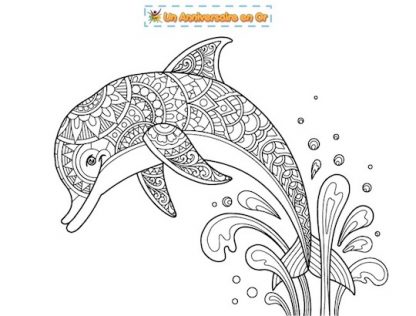 coloriage détaillé dauphin