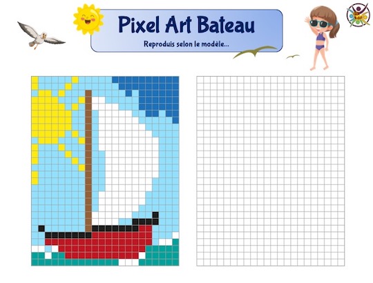 Pixel art bateau