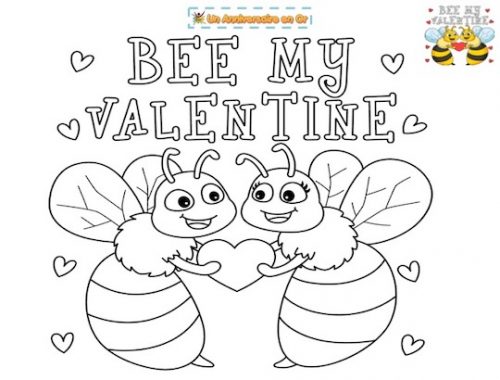 Coloriage abeilles pour la Saint Valentin