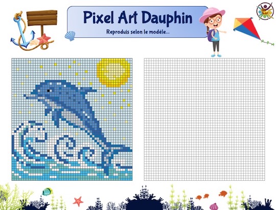 Pixel art dauphin
