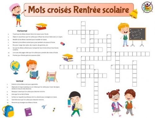 Mots Crois s Rentr e Scolaire Un Anniversaire En Or