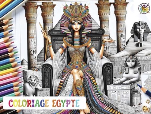 Livre de 20 coloriages numériques sur le thème de l'Égypte