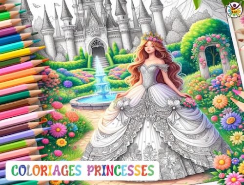 Livre de coloriages numérique thème Princesses