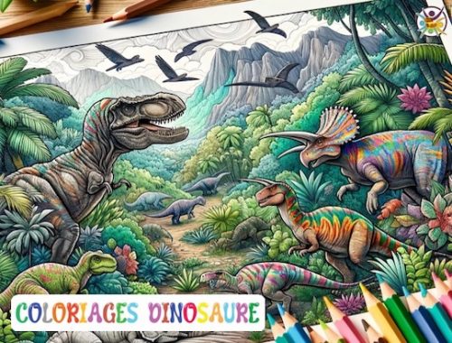 Livre de coloriages numérique Dinosaures