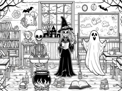 20 coloriages effrayants sur le thème d'Halloween
