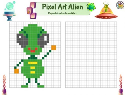 Pixel Art Alien : Reproduis l'extraterrestre !