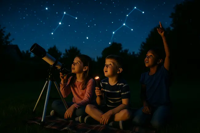 Jeux nocturnes pour enfants: observation des étoiles