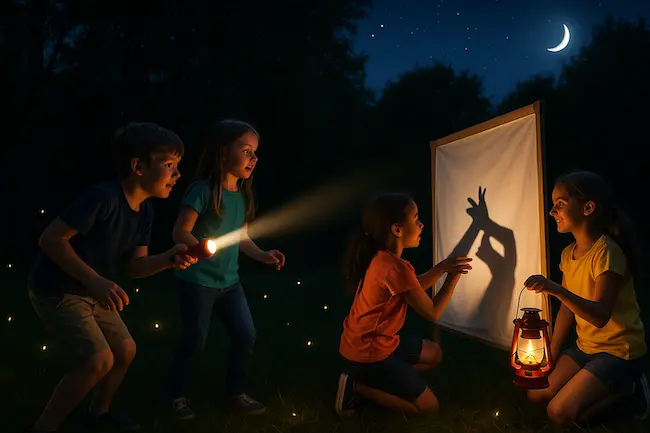 Jeux nocturnes enfants : théâtre d'ombres