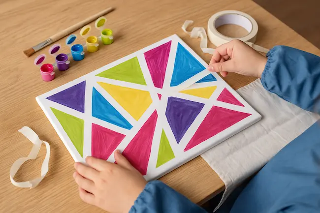Peinture au scotch – Activité créative pour enfants