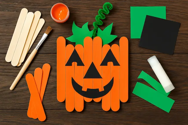 Fabriquer une citrouille en bâtonnets : une activité Halloween simple et créative