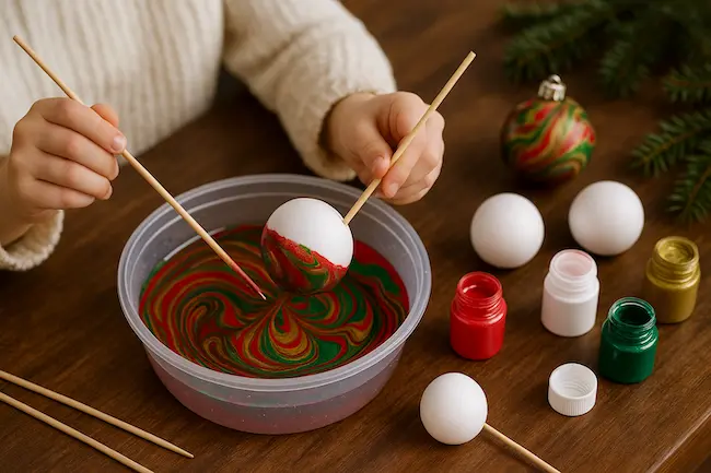 Fabriquer des boules de Noël : activité créative pour enfants