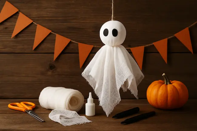 Comment fabriquer un fantôme en papier à suspendre pour Halloween ?