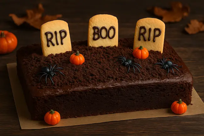 Gâteau cimetière au chocolat – Recette Halloween facile