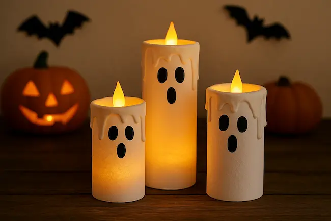 Bougies fantômes Halloween : activité DIY facile et lumineuse