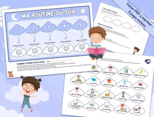 routine du soir enfant à imprimer
