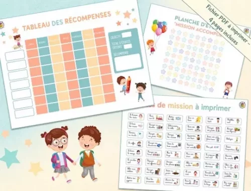 Tableau de récompenses enfant à imprimer – Kit PDF autonomie
