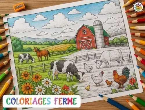 Livre de coloriage à imprimer sur les animaux de la ferme