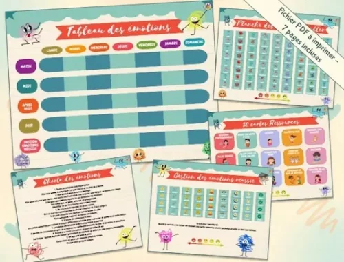 tableau gestion des émotions enfant à imprimer