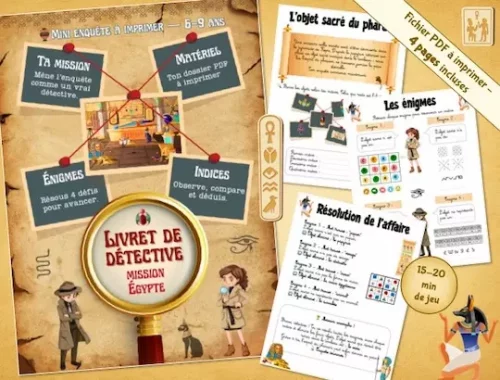 Livret détective thème Égypte
