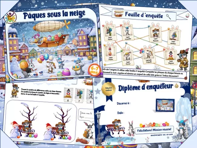 Aventure Pâques sous la neige à imprimer
