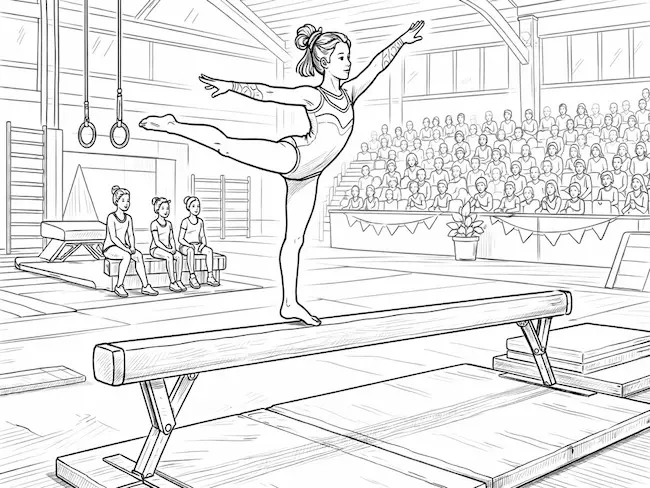 coloriage gymnastique
