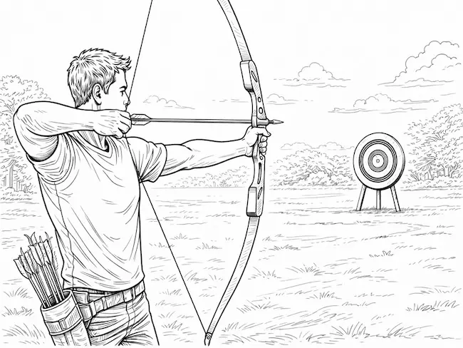 coloriage tir à l'arc