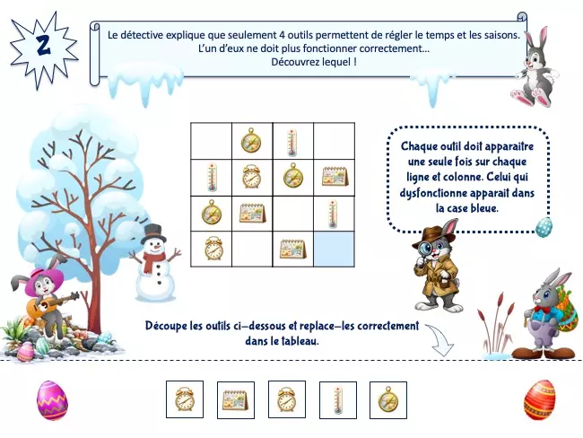 Sudoku maternelle thème Pâques