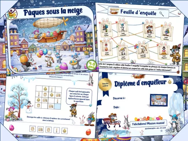 énigme et mission de Pâques pour enfants de maternelle