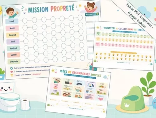 Tableau propreté enfant à imprimer