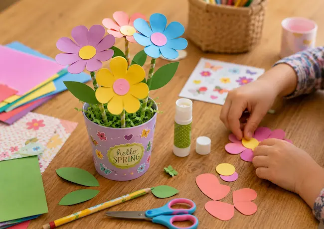Fabriquer des fleurs en papier : activité facile enfant