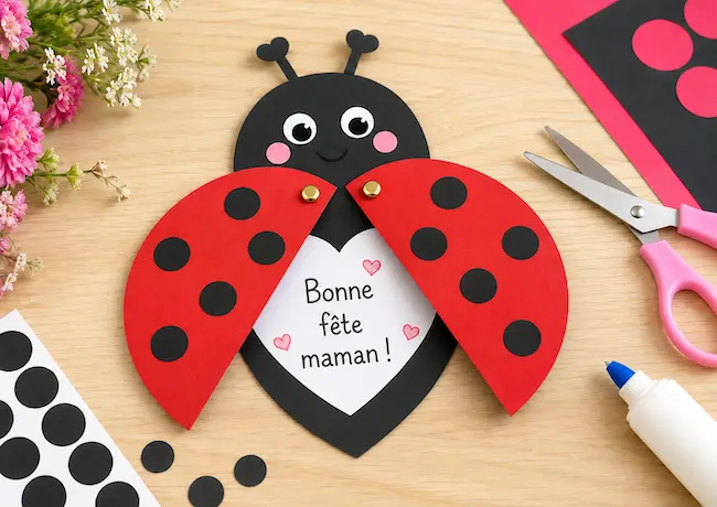 Fabriquer une carte coccinelle pour la fête des Mères