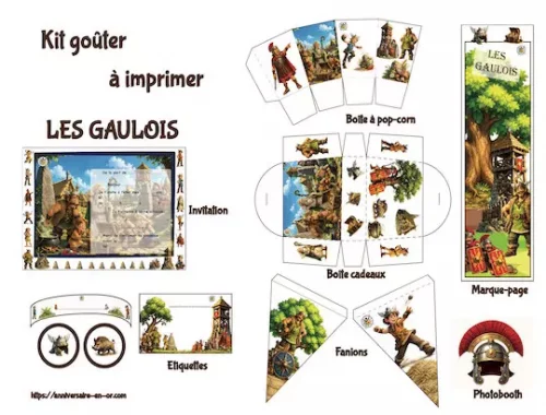 kit décoration anniversaire gaulois à imprimer