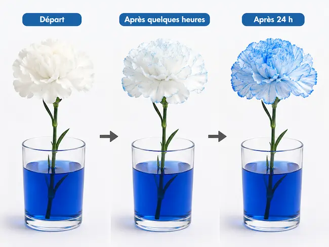 expérience fleur colorée
