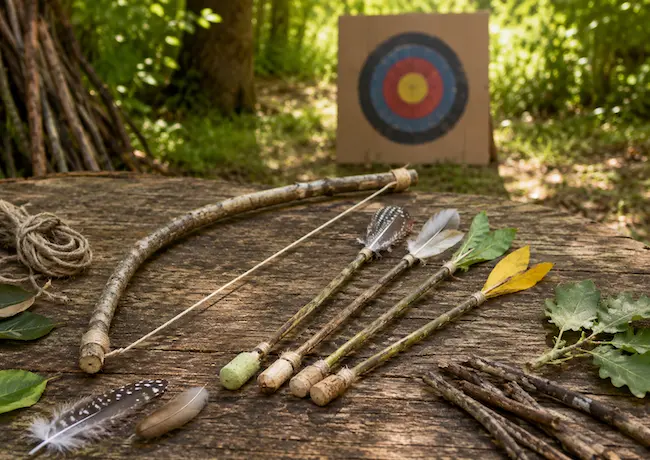 Fabriquer un arc et des flèches : activité nature enfant